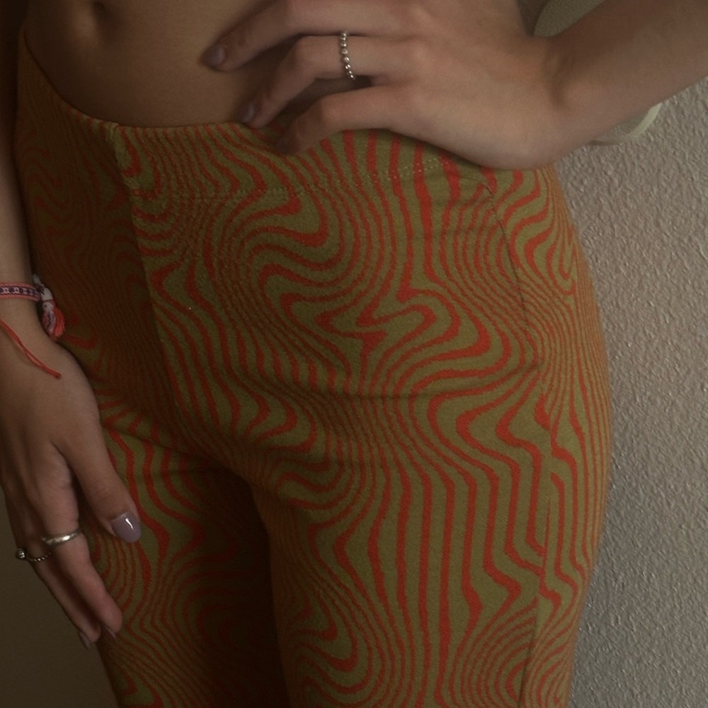 Pull&Bear green and orange groovyyyy legging pants